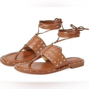 NEW Michael Kors JAGGER Studded Sandals -Luggage 8.5